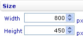 (Resize chart) Style sheet - Chart area - Chart size - Size