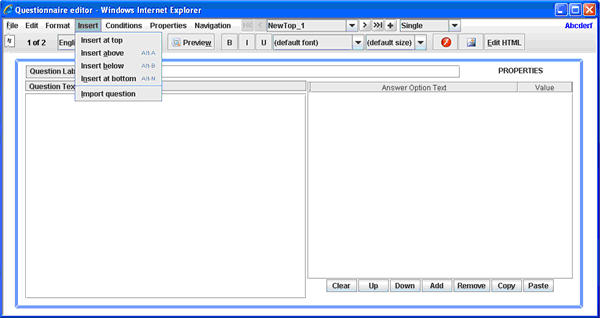 Questionnaire editor 8