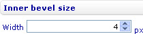 Style sheet - Radial gauge chart - Graph area - Graph frame - Inner bevel size