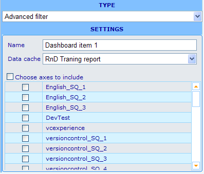 Viewable advanced filter