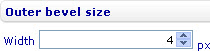 Style sheet - Radial gauge chart - Graph area - Graph frame - Outer bevel size